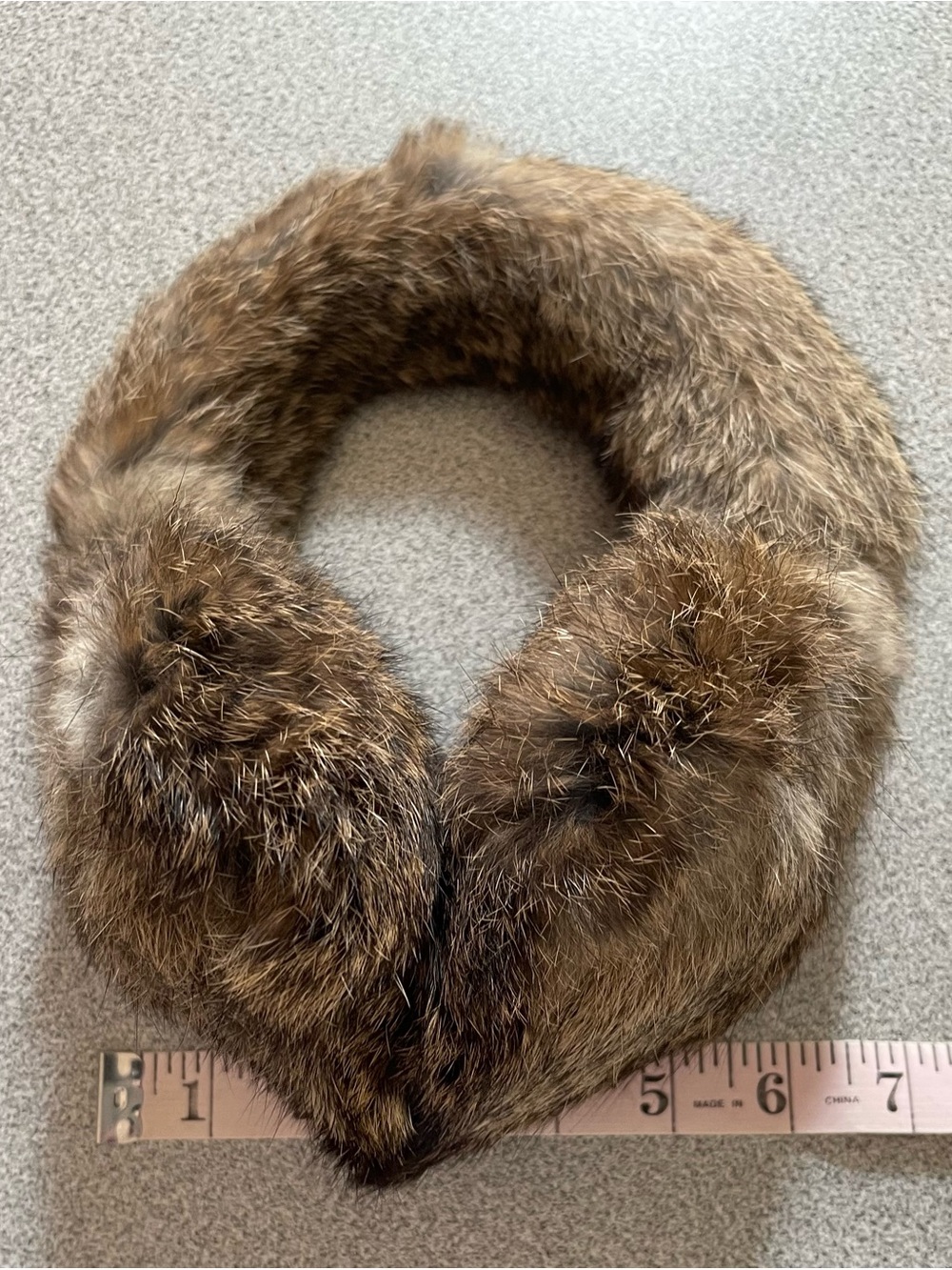 Brown Rabbit Fur Ear Muffs - Picture 4 of 6